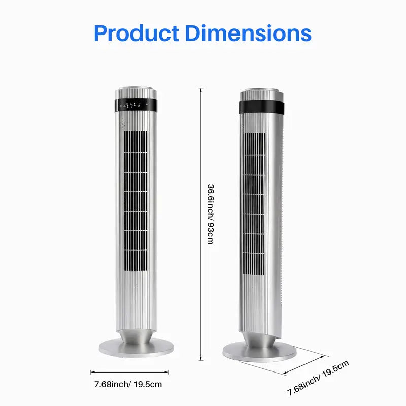 Tower Fan for Bedroom, 28dB Silent Standing Fan with 12H Timer, Smart Auto Mode, 64° Oscillating Bladeless Cooling Fan for Home Office