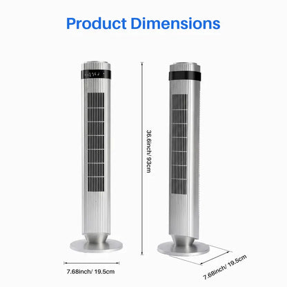 Tower Fan for Bedroom, 28dB Silent Standing Fan with 12H Timer, Smart Auto Mode, 64° Oscillating Bladeless Cooling Fan for Home Office