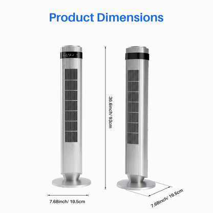 Tower Fan for Bedroom, 28dB Silent Standing Fan with 12H Timer, Smart Auto Mode, 64° Oscillating Bladeless Cooling Fan for Home Office