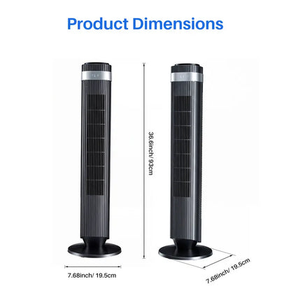 Tower Fan for Bedroom, 28dB Silent Standing Fan with 12H Timer, Smart Auto Mode, 64° Oscillating Bladeless Cooling Fan for Home Office