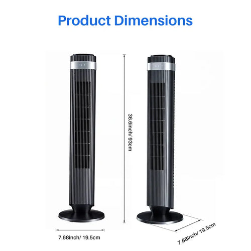 Tower Fan for Bedroom, 28dB Silent Standing Fan with 12H Timer, Smart Auto Mode, 64° Oscillating Bladeless Cooling Fan for Home Office