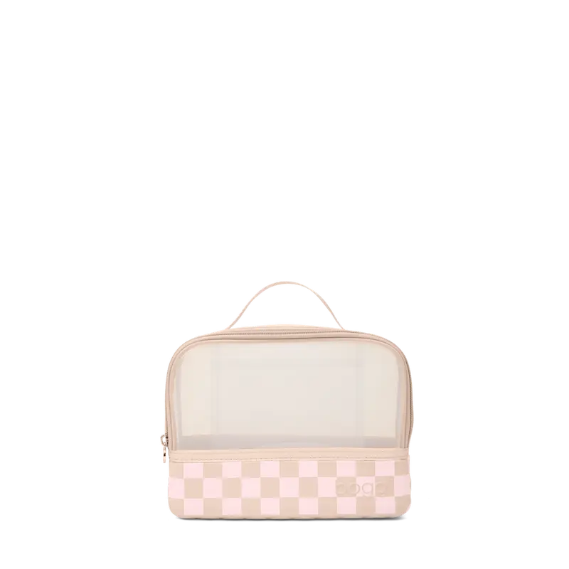 Clear Top Travel Cosmetic Bag for Toiletries & Makeup