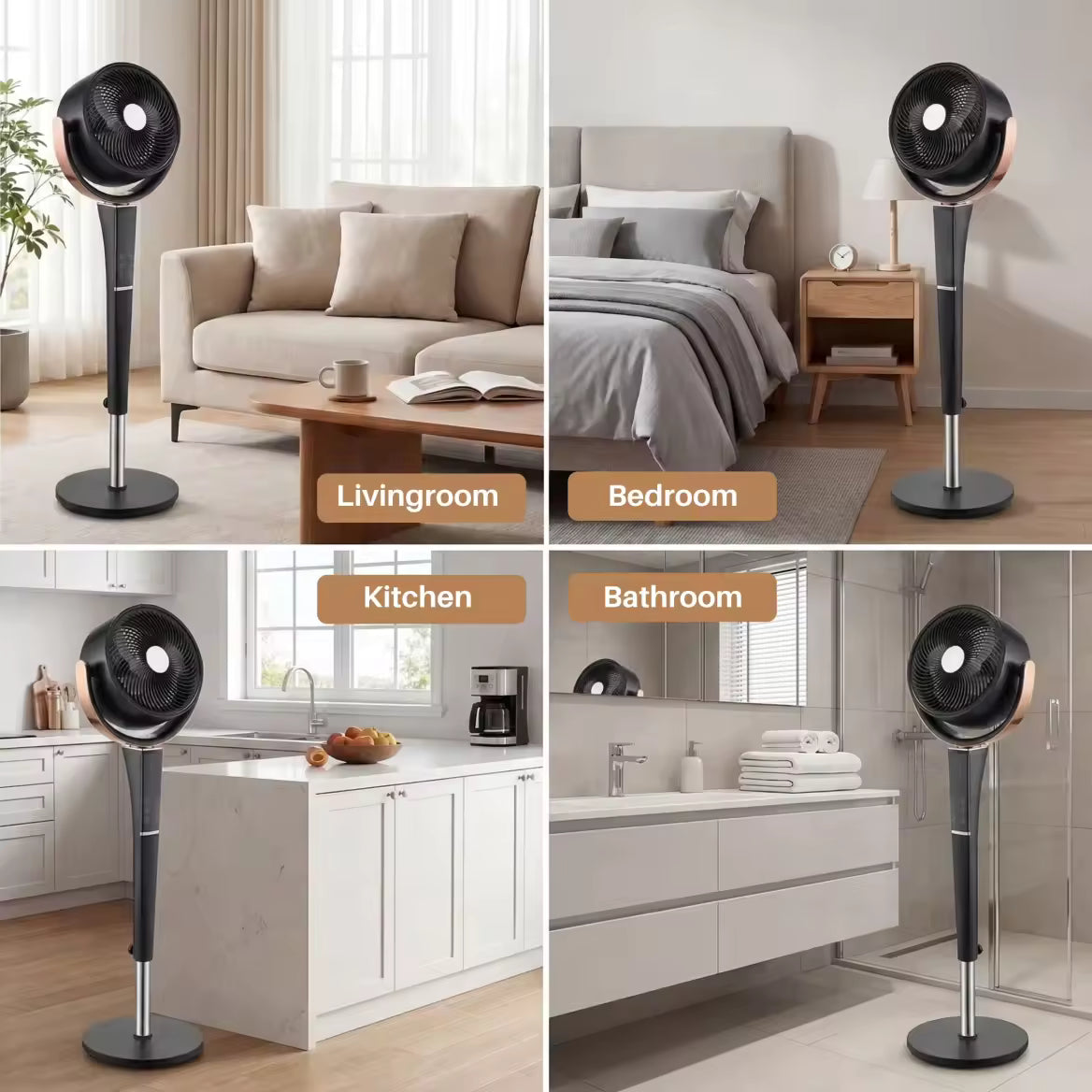 20dB Quiet Pedestal Fan with Remote, 15 Speeds, 5 Modes & LED Night Light