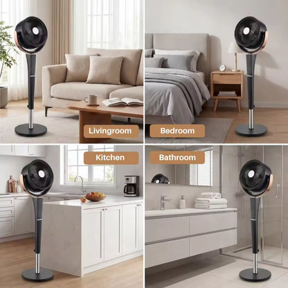 20dB Quiet Pedestal Fan with Remote, 15 Speeds, 5 Modes & LED Night Light