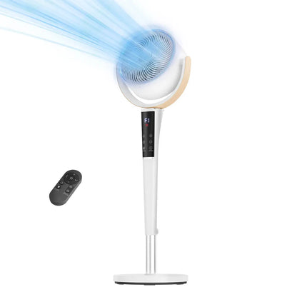 20dB Quiet Pedestal Fan with Remote, 15 Speeds, 5 Modes & LED Night Light