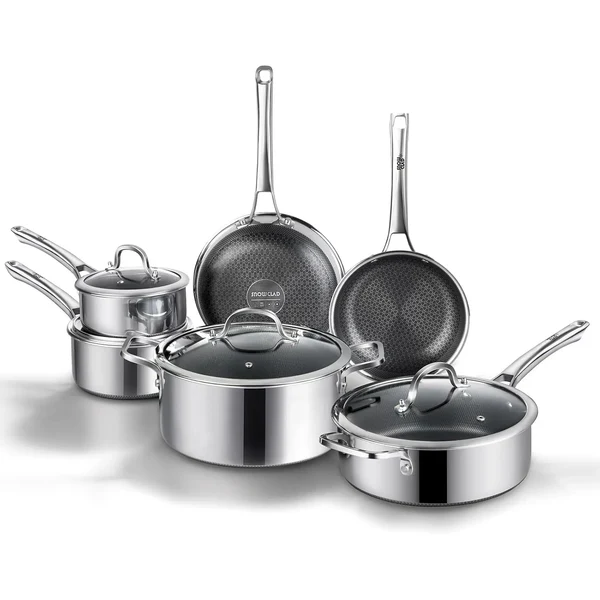 10 Pcs Hybrid Stainless Steel Cookware Sets
