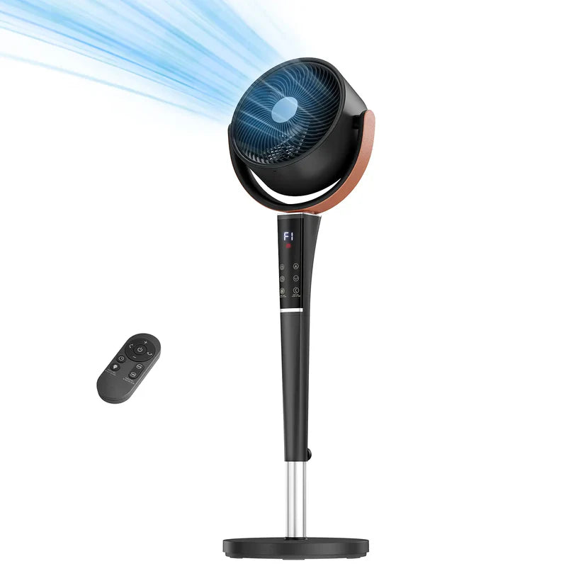 20dB Quiet Pedestal Fan with Remote, 15 Speeds, 5 Modes & LED Night Light