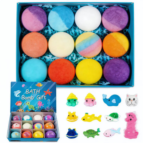 Kids Bath Bombs Set – 12 Pack with Hidden Toys | Fun & Gentle for Kids