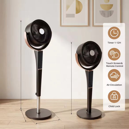 20dB Quiet Pedestal Fan with Remote, 15 Speeds, 5 Modes & LED Night Light