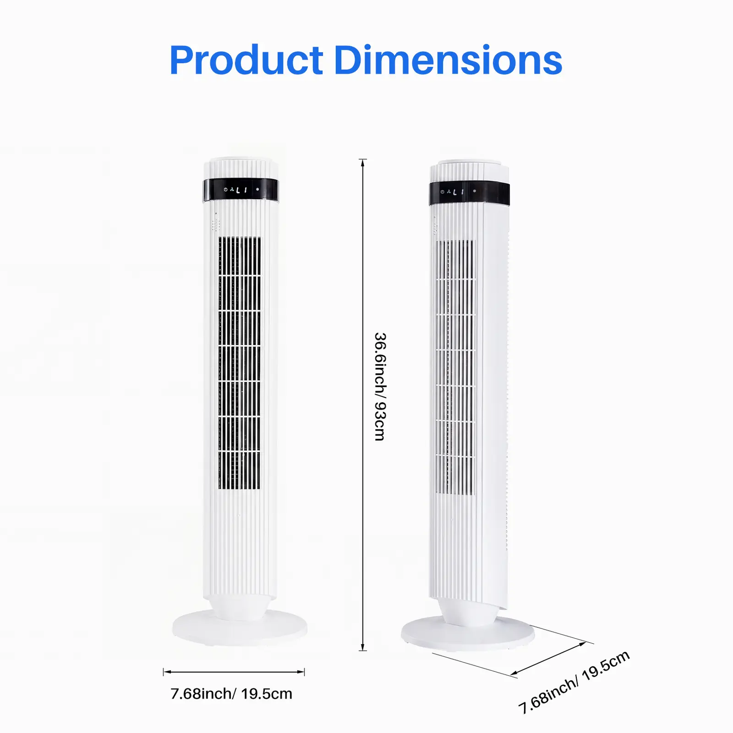 Tower Fan for Bedroom, 28dB Silent Standing Fan with 12H Timer, Smart Auto Mode, 64° Oscillating Bladeless Cooling Fan for Home Office
