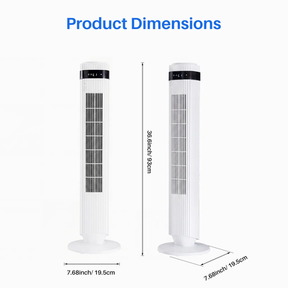 Tower Fan for Bedroom, 28dB Silent Standing Fan with 12H Timer, Smart Auto Mode, 64° Oscillating Bladeless Cooling Fan for Home Office